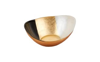 6'' Fermo Gold Oval Glass Bowl
