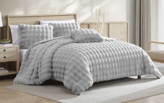 Olivia Full/Queen Gray 4 Piece Comforter Set