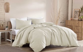 Weston Beige 4 Piece Queen Duvet Cover Set