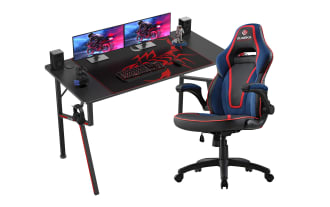 Kai Black & Blue Gaming Desk & Chair Set
