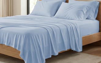 Relaxed Jersey Full Blue 4 Piece Sheet Set