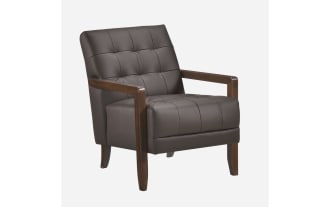 Tenley Dark Brown Faux Leather Accent Chair