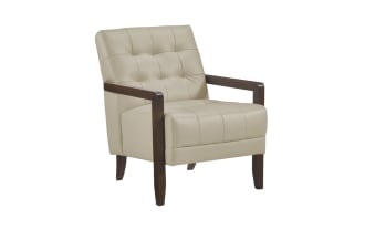 Tenley Beige Faux Leather Accent Chair