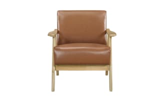Kane Brown & Natural Faux Leather Accent Chair