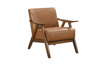 Kane Brown & Walnut Faux Leather Accent Chair