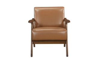 Kane Brown & Walnut Faux Leather Accent Chair