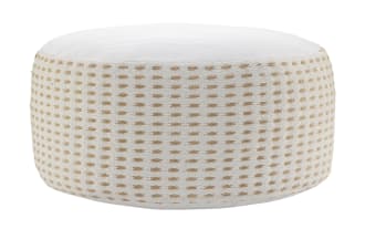 Zara White Pouf