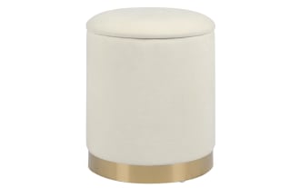 Rain Cream Velvet Storage Ottoman