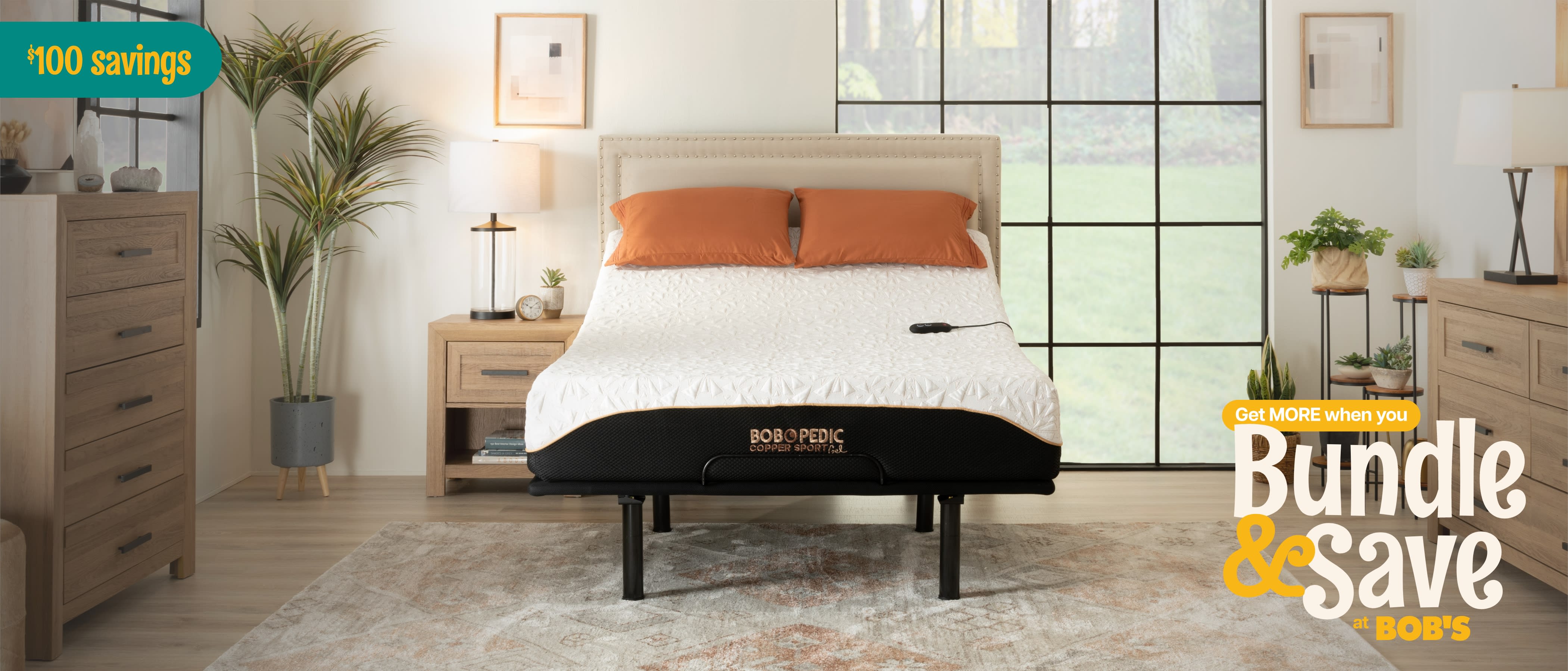 Copper Sport Queen mattress and Essential power base. Bundle & Save $200 dollars.