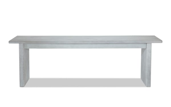 Mango White Solid Wood Dining Bench from Mango Dining collection, contemporary style, made of solid white mango wood with clean lines.
