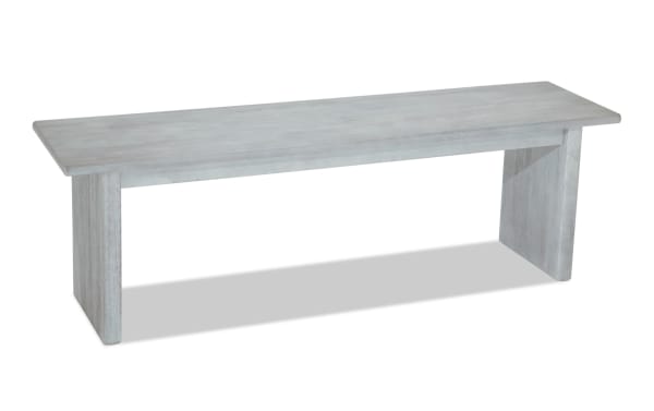 Mango White solid wood dining bench from Mango Dining collection, contemporary style with clean lines and sturdy rectangular legs.