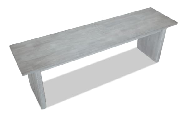 Mango White solid wood dining bench with contemporary style, smooth rectangular seat, and angled legs from Mango Dining collection.