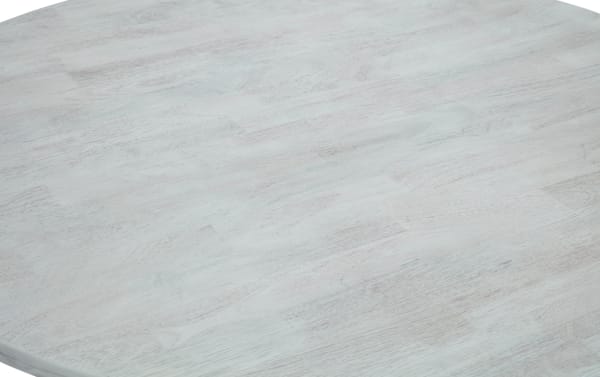 Round counter-height dining table in white solid mango wood with a smooth contemporary finish from the Mango Dining collection.