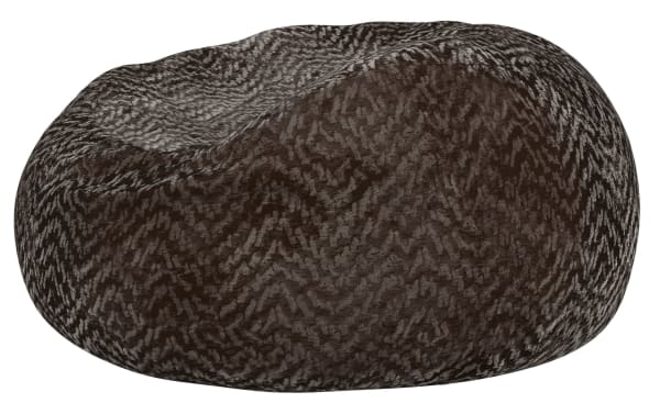 Contemporary Sploosh Chocolate Accent Chair in brown plush faux fur with soft foam filling, featuring a rounded, cushioned design for cozy seating.