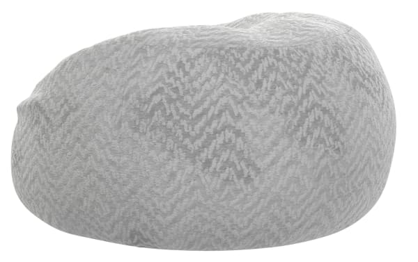 Contemporary Sploosh Gray Accent Chair with plush faux-fur polyester fabric, soft foam filling, and a cozy rounded design for relaxation.
