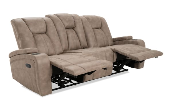 Viking Stone 83'' Manual Reclining Sofa with USB Port