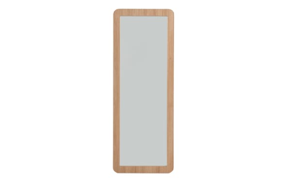 Cascade Brown Floor Mirror from the Cascade Bedroom collection, featuring transitional style, MDF engineered wood grain frame with intricate reeding and rounded corners.