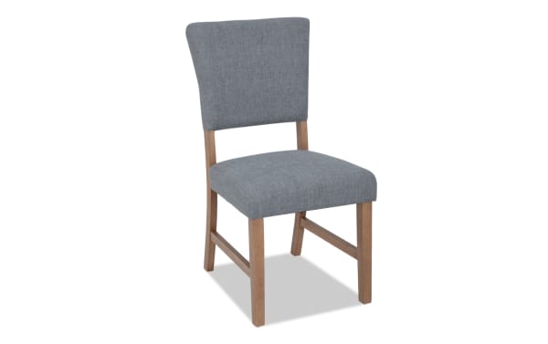 Elm Natural & Light Gray Panel Back Upholstered Dining Chair with polyester fabric and engineered wood legs, transitional style from Elm Dining collection