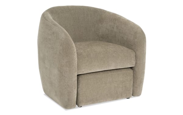 Transitional Gemma Olive Accent Chair & Ottoman in plush olive polyester fabric with cozy bucket design and memory foam cushioning for ultimate comfort.