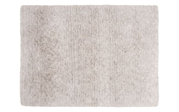 Light gray Sherpa 8' x 10' solid shag rug with ultra-plush polyester fabric and Bob-O-Pedic memory foam, transitional style.