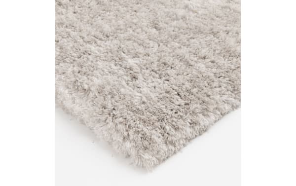 Sherpa 8' x 10' light gray solid shag rug with ultra-plush polyester fabric and thick, soft pile in a transitional style.