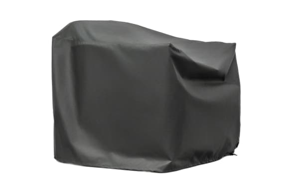 Gray Melrose outdoor chair cover made of durable polyester and acrylic fabric, water-resistant and UV-protected for weather and fade resistance.