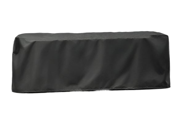 Gray Melrose outdoor sofa cover made of durable polyester and acrylic fabric, water, UV, weather, mold, and mildew resistant for all-season protection.