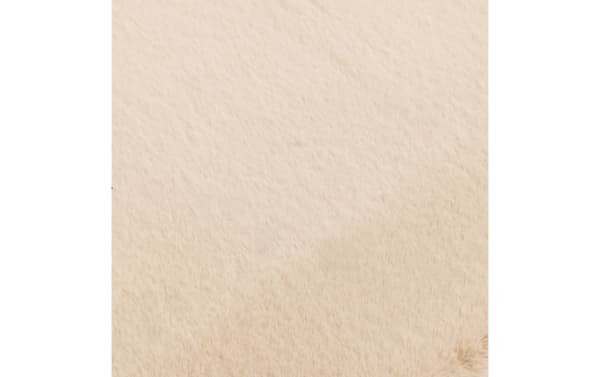 Beige Simba Luxe 8' x 10' transitional style rug with high-pile polyester fabric, offering soft texture and luxurious comfort.