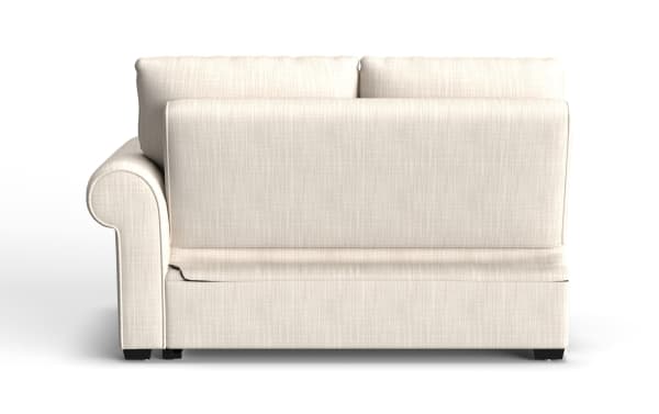 Playlist Max Beige Right Arm Facing Pop-Up Sleeper Loveseat in traditional style with beige polyester fabric, USB and USB-C ports, and memory foam cushions.