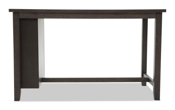 Contemporary Encore Brown Counter Height Kitchen Island with MDF, Acacia veneers, and built-in wine storage shelves from Encore Dining collection.
