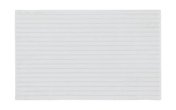 Sofia 2' x 4' white solid washable rug with ultra-plush medium pile, soft polyester fabric in a transitional style with subtle horizontal lines.