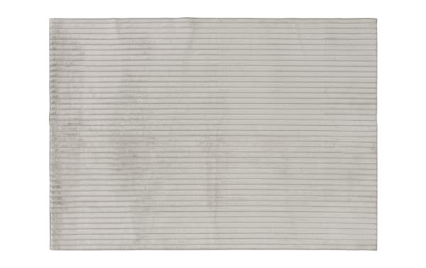Sofia 5' x 7' light gray solid washable rug with ultra-plush polyester fabric, medium pile, and soft transitional style for cozy flooring.
