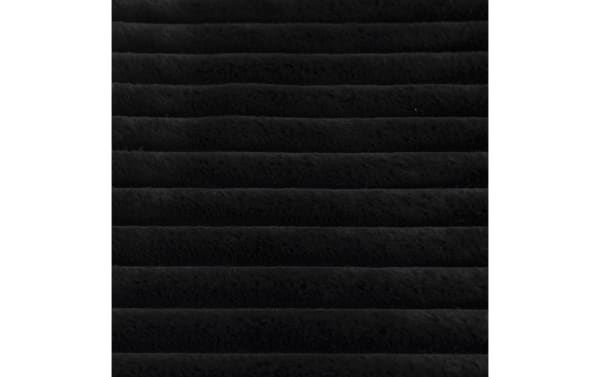 Sofia 2' x 4' black solid washable rug with ultra-plush, medium pile polyester fabric in a soft, transitional style.