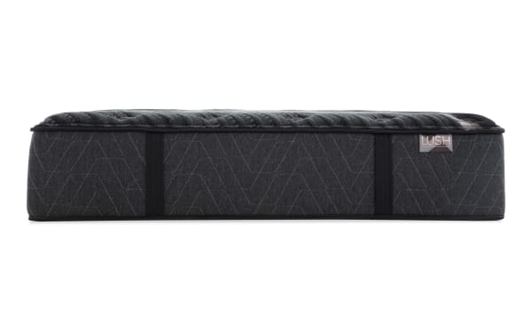 Lush 13'' Queen Firm Boxed Mattress in dark gray with quilted top, cooling cover, and firm support layers from the Lush collection.