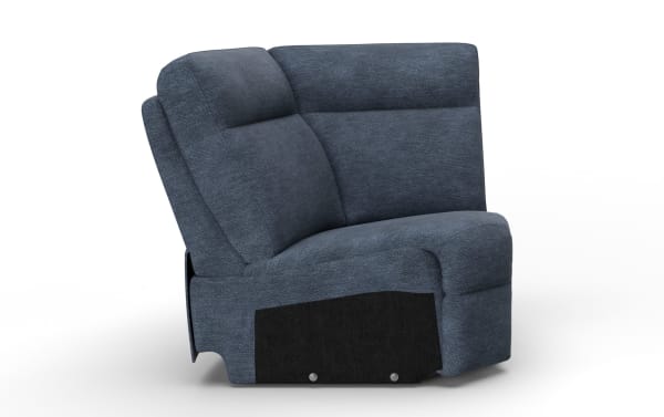 Bolt Navy Wedge sectional corner seat in navy blue polyester fabric with Bob-O-Pedic memory foam, plywood frame, transitional style from Bolt collection.