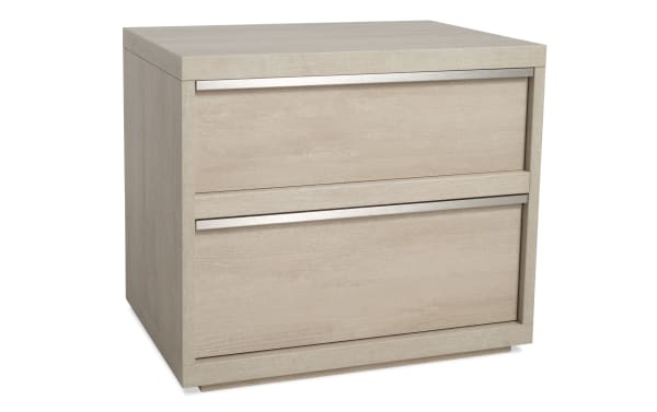 Delray White 2 Drawer Nightstand in MDF with a contemporary design, featuring two soft-close drawers and a sleek white finish from the Delray Bedroom collection.