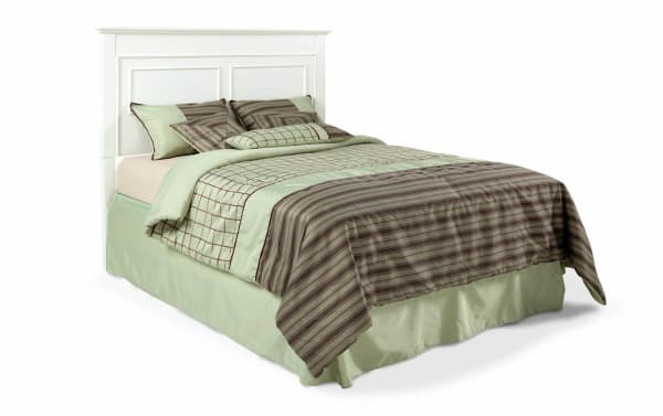 Spencer Full White Panel Headboard in transitional style with classic rectangular panels, made from hardwood solids, MDF, plywood, and poplar.
