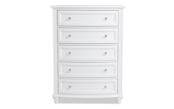 Madelyn White 5 Drawer Chest