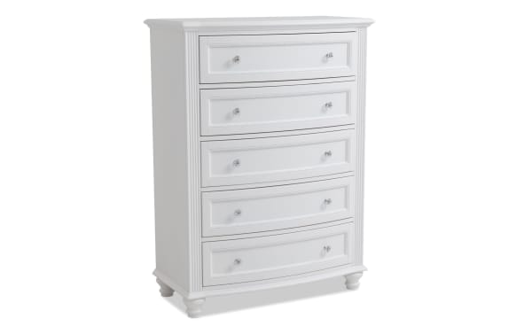 Madelyn White 5 Drawer Chest