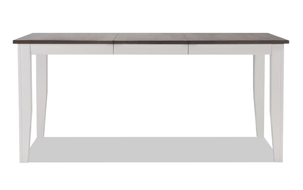 Blake White & Gray Extendable Dining Table from Blake collection, cottage style with MDF, birch, mango, and rubberwood veneers, expands from 48" to 66".