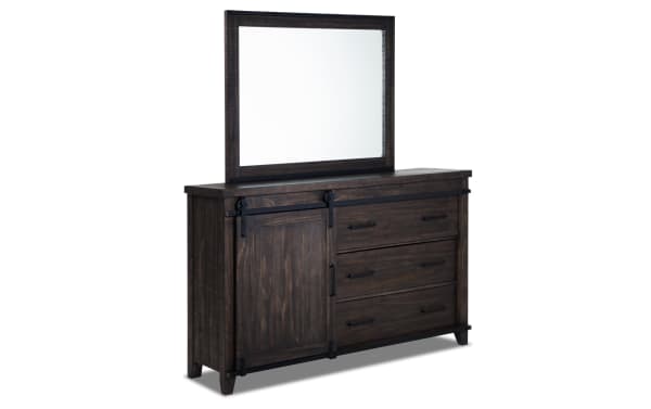 Montana Brown 5 Drawer Dresser & Mirror