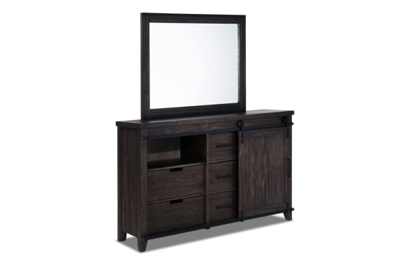 Montana Brown 5 Drawer Dresser & Mirror