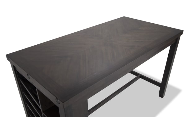 Sonoma Espresso Kitchen Island in transitional style with solid Acacia wood, espresso finish, wine storage slots, and USB power outlet.