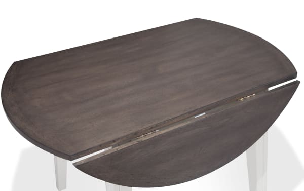 Blake 3 Piece Cottage Style Drop-Leaf Dining Table in dark wood finish, made with hardwood solids and birch veneers, designed for compact spaces.