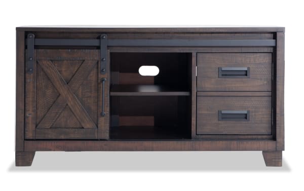 Montana 48'' Brown Fully Assembled Storage Corner TV Stand
