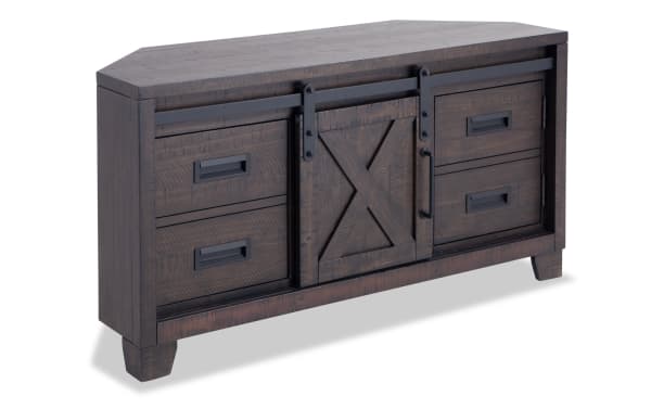 Montana 48'' Brown Fully Assembled Storage Corner TV Stand