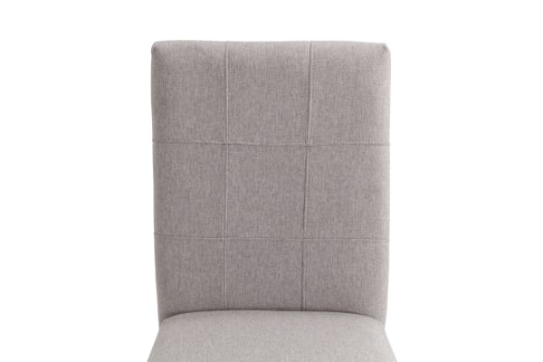 Beige Leah Brown & Beige Solid Back Upholstered Dining Chair with plush polyester fabric and rubberwood frame in transitional style