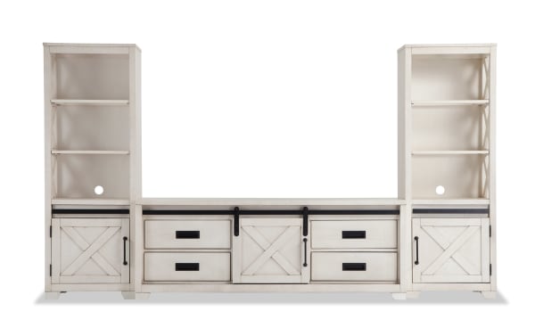 Montana 109'' White 3 Piece Entertainment Center