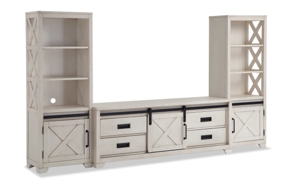 Montana 109'' White 3 Piece Entertainment Center