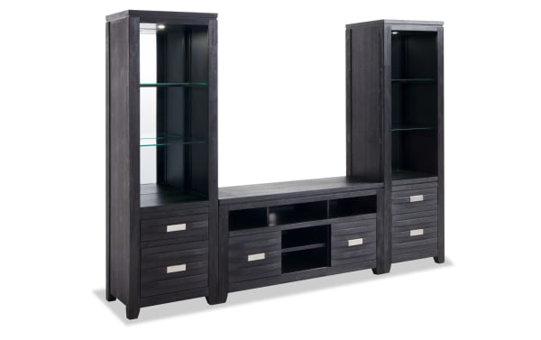 Elevations 94'' Black 3 Piece Entertainment Center